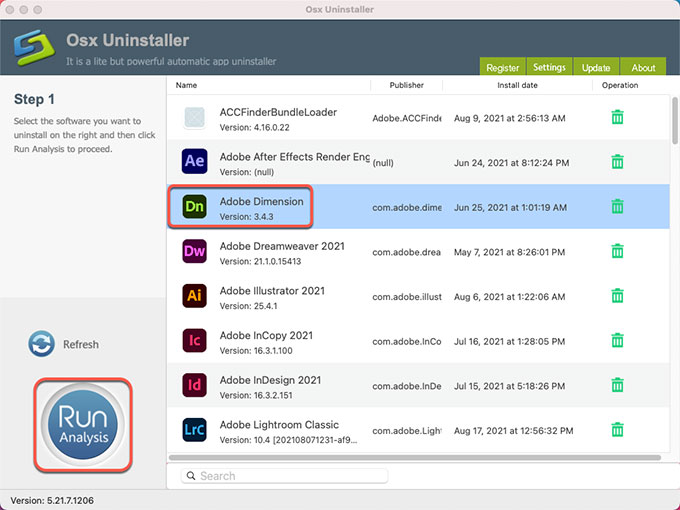 Uninstall Adobe Dimension