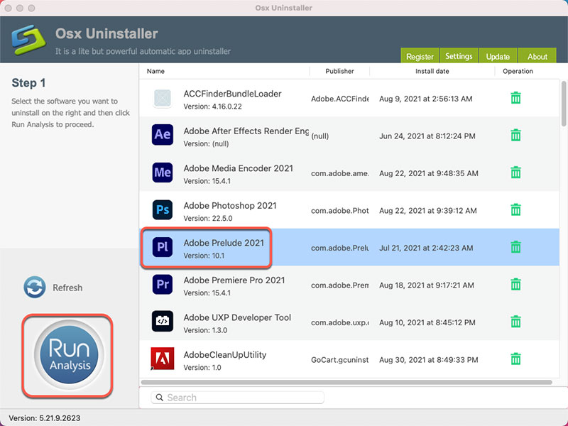 uninstall Adobe Prelude