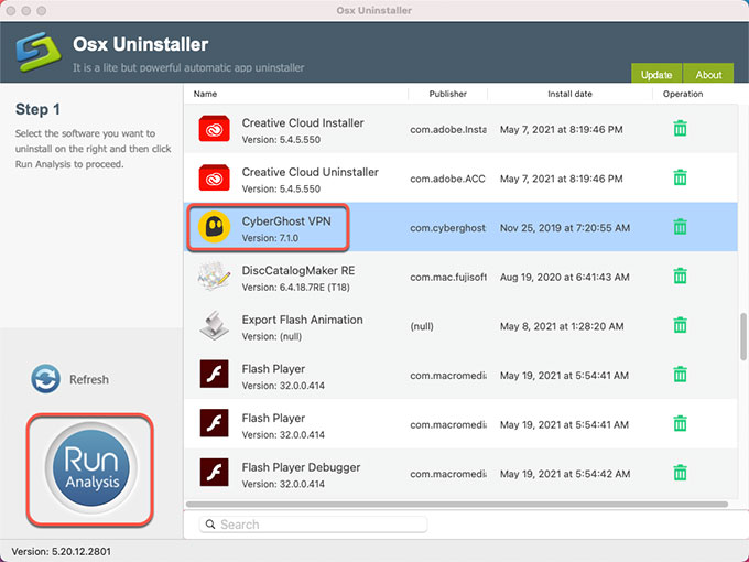 Uninstall CyberGhost VPN