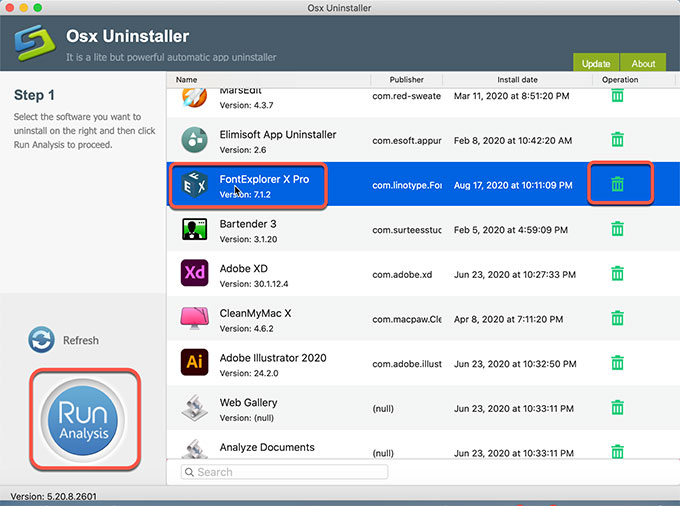 uninstall FontExplorer X Pro