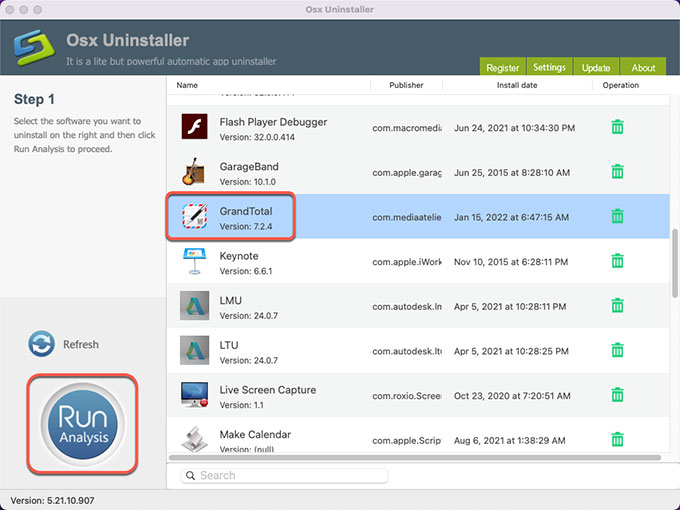 Uninstall GrandTotal