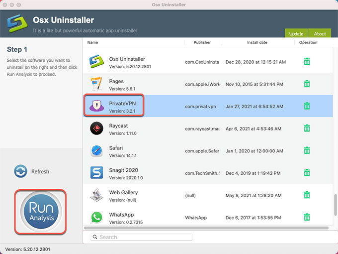 Uninstall PrivateVPN for Mac