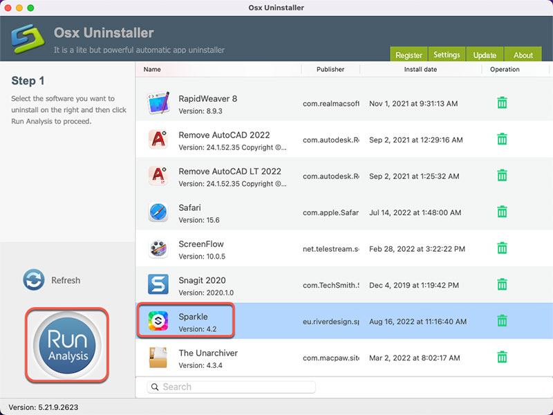uninstall Sparkle One