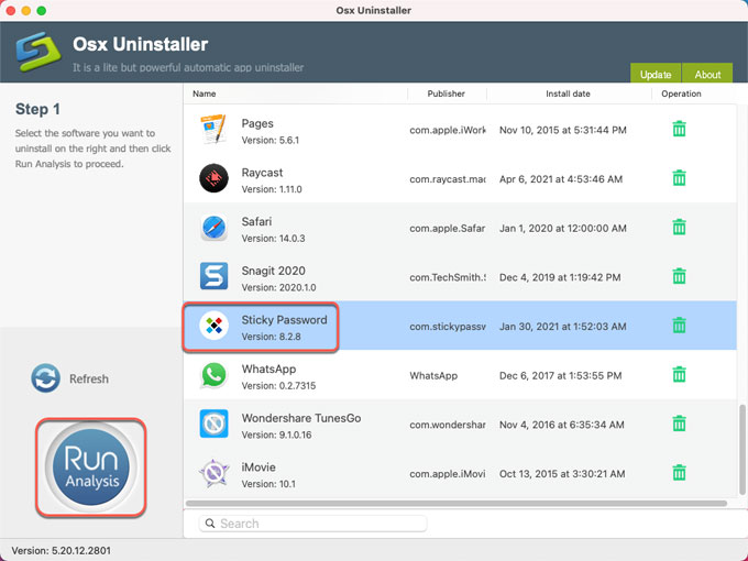 Uninstall Sticky Password for Mac