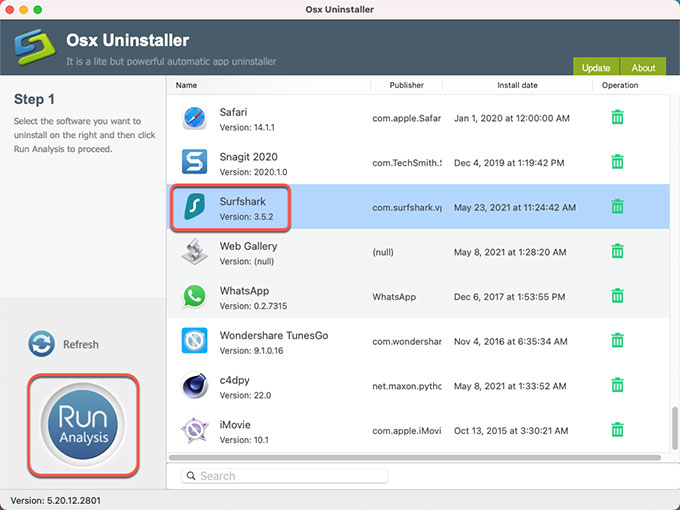 Uninstall Surfshark for Mac