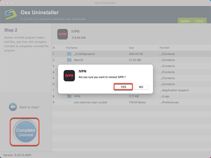 complete uninstall IVPN