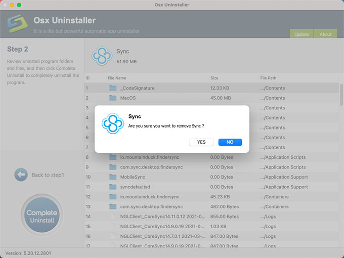 complete uninstall Sync.com
