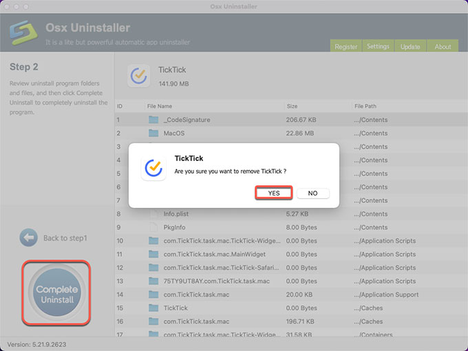complete uninstall TickTick
