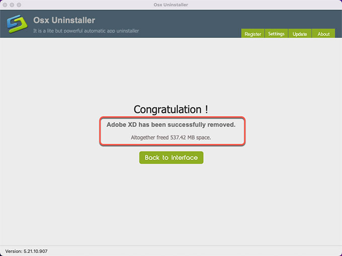Adobe XD uninstalled