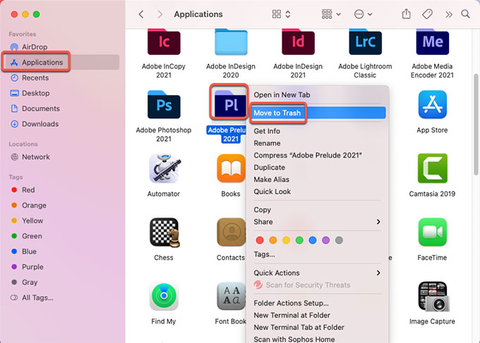 uninstall Adobe Prelude