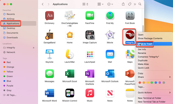 move Integrity to trash