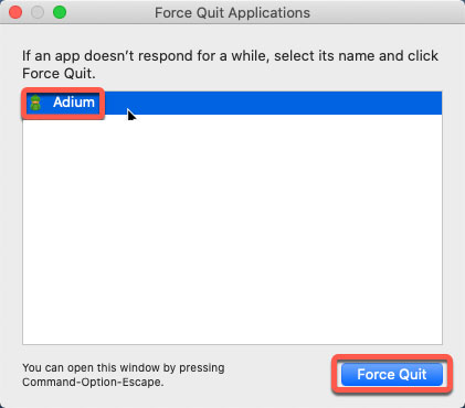 force quit Adium