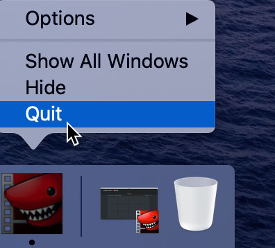 Quit Lightworks