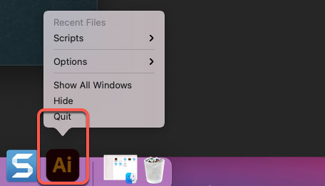 quit Adobe Illustrator