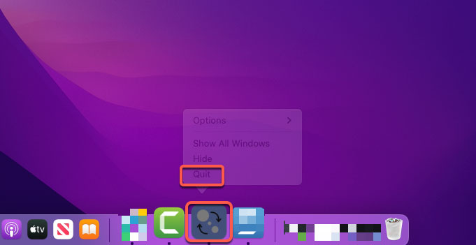 quit Movavi Video Converter