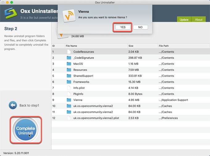 complete remove Vienna