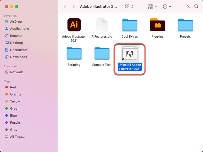 uninstall Adobe Illustrator