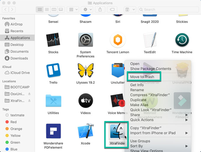 Uninstall XtraFinder