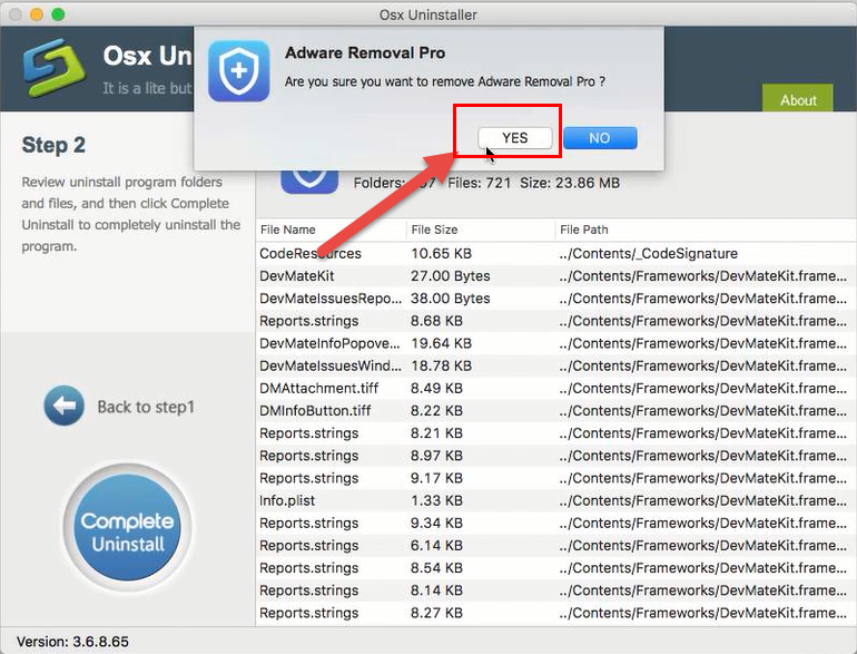 confirm remove Adware Removal Pro