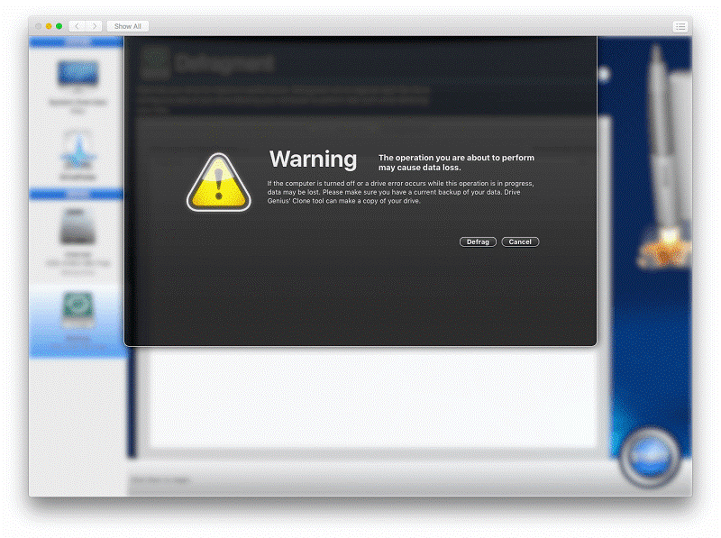 Drive Genius warning