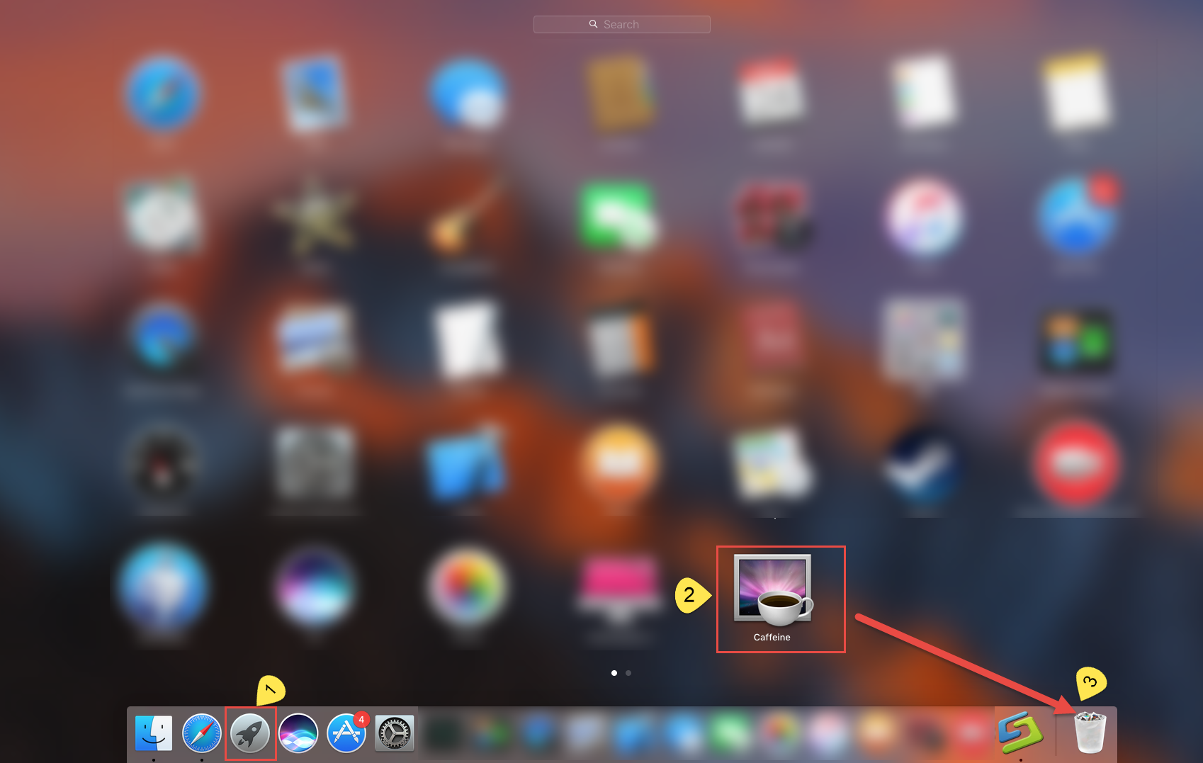 remove Caffeine on Mac with lacunchpad