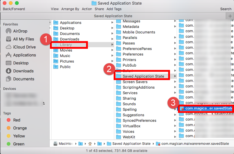 saved application state