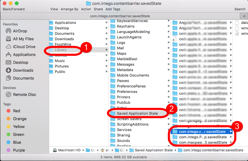 saved application state