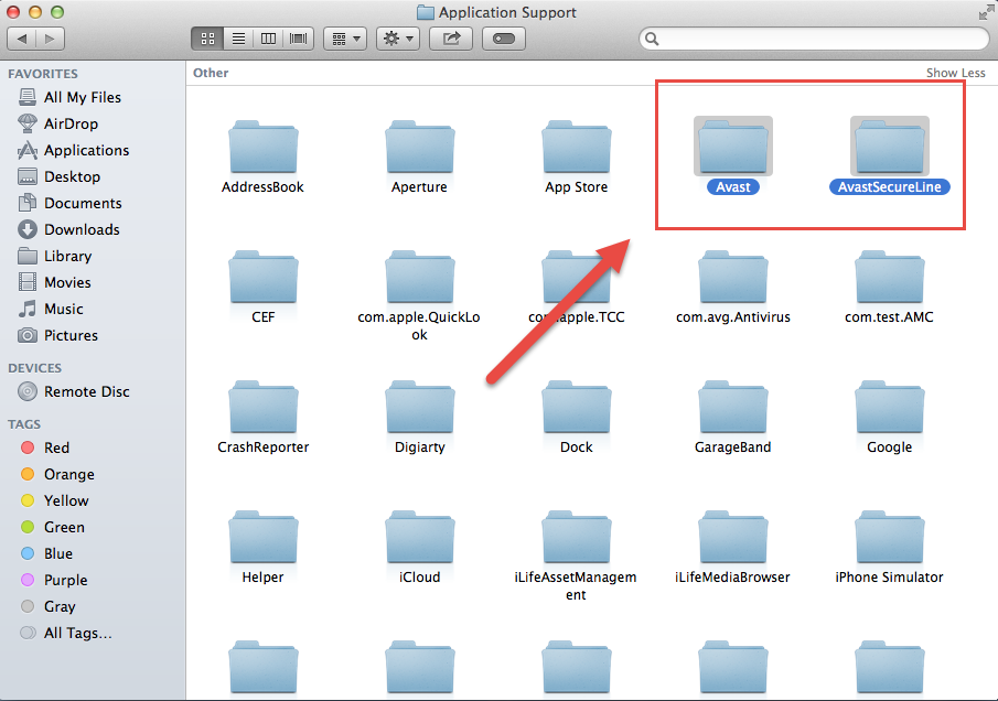 Avast Free Mac Security 2015 support files
