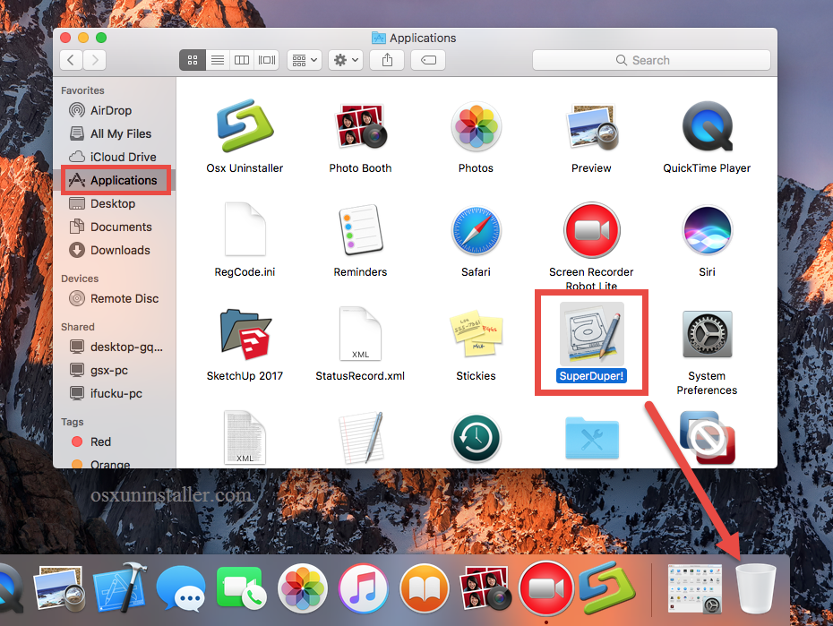uninstall SuperDuper on Mac