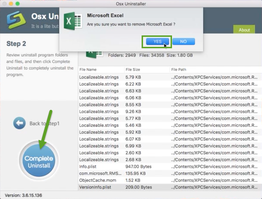 uninstall Microsoft Excel 2016 with Osx Uninstaller (2)