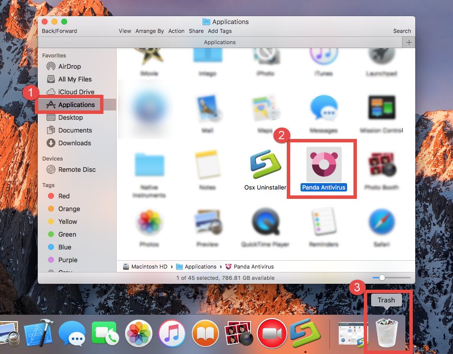 Uninstall Panda Antivirus from Applications folder (1)
