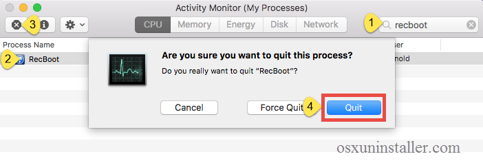 Uninstall RecBoot on Mac - Osx Uninstalelr (3)