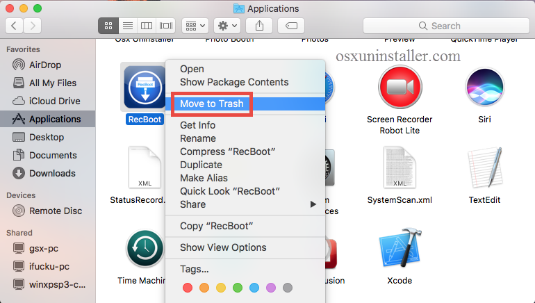 Uninstall RecBoot on Mac - Osx Uninstalelr (5)