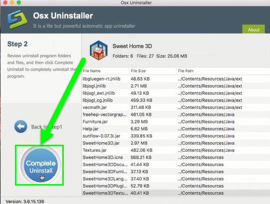 uninstall Sweet Home 3D for Mac with step 2
