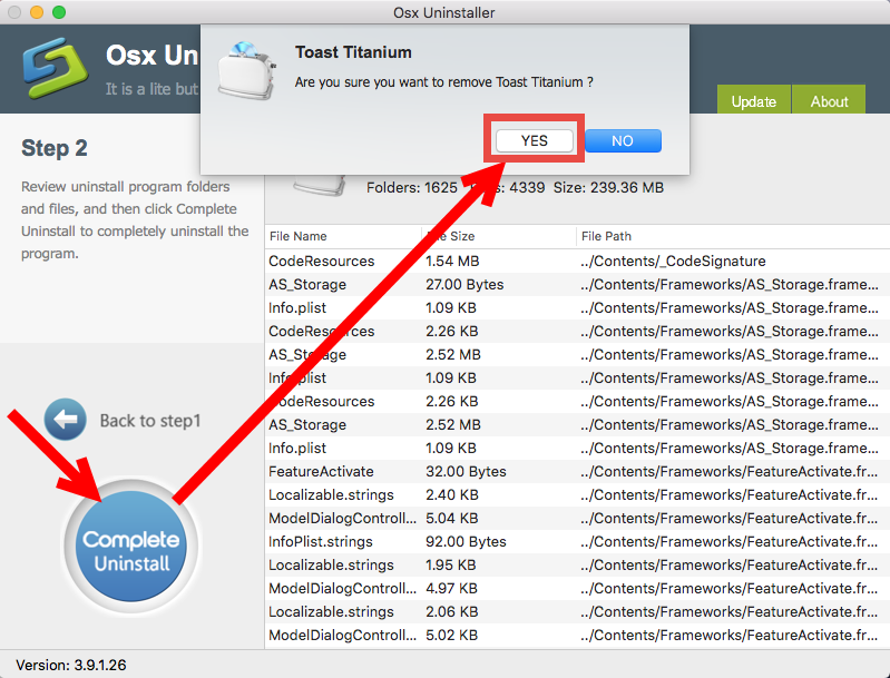 uninstall Toast Titanium for mac - osx uninstaller (8)